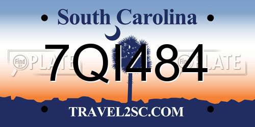 7QI484 South Carolina License Plate