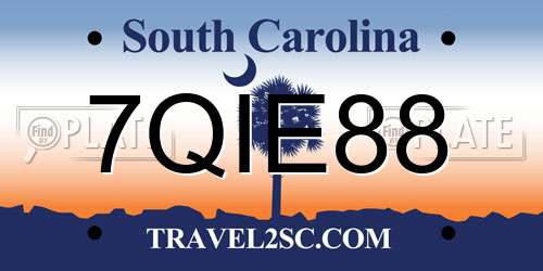 7QIE88 South Carolina License Plate