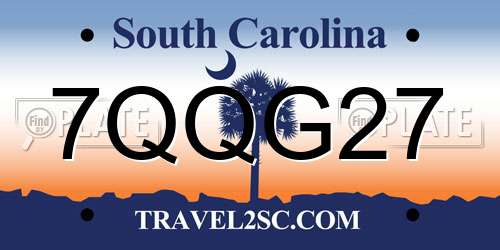 7QQG27 South Carolina License Plate