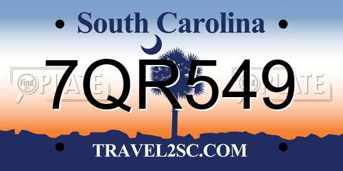 7QR549 South Carolina License Plate