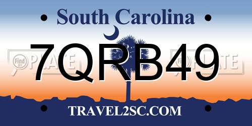 7QRB49 South Carolina License Plate