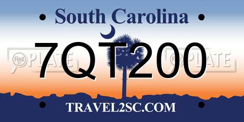 7QT200 South Carolina License Plate