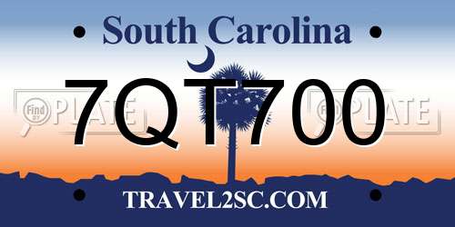 7QT700 South Carolina License Plate