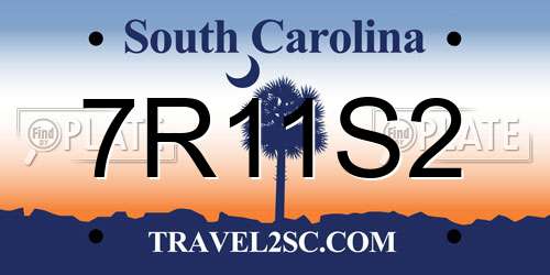 7R11S2 South Carolina License Plate