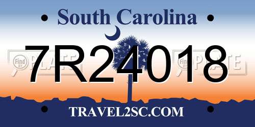 7R24018 South Carolina License Plate