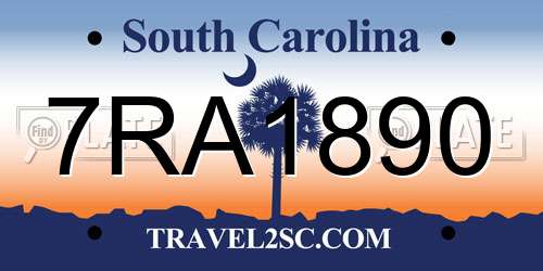 7RA1890 South Carolina License Plate