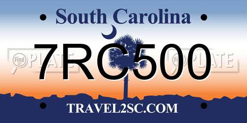 7RC500 South Carolina License Plate