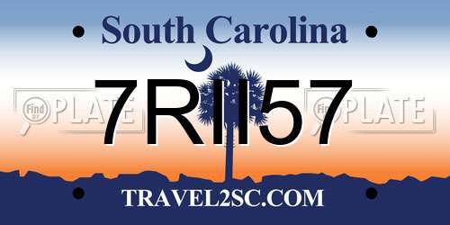 7RII57 South Carolina License Plate