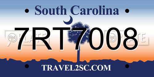 7RT7008 South Carolina License Plate