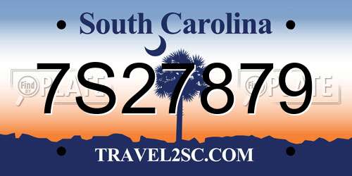 7S27879 South Carolina License Plate