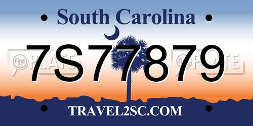 7S77879 South Carolina License Plate
