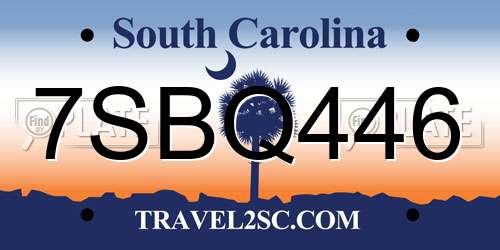 7SBQ446 South Carolina License Plate