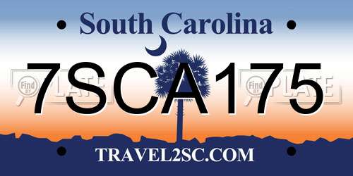 7SCA175 South Carolina License Plate