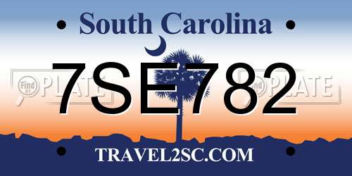 7SE782 South Carolina License Plate