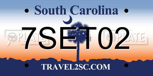 7SET02 South Carolina License Plate