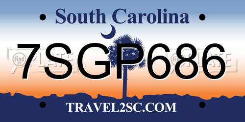 7SGP686 South Carolina License Plate