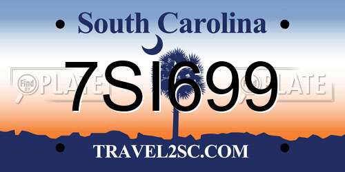7SI699 South Carolina License Plate