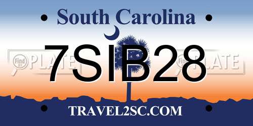 7SIB28 South Carolina License Plate