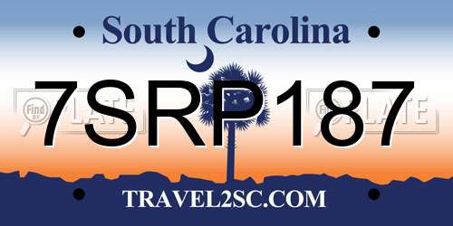 7SRP187 South Carolina License Plate