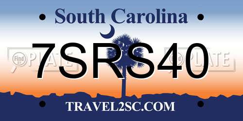 7SRS40 South Carolina License Plate