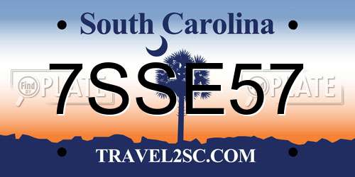 7SSE57 South Carolina License Plate