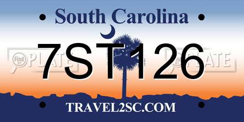 7ST126 South Carolina License Plate