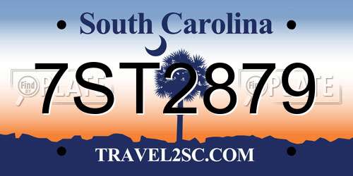 7ST2879 South Carolina License Plate