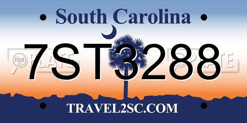 7ST3288 South Carolina License Plate