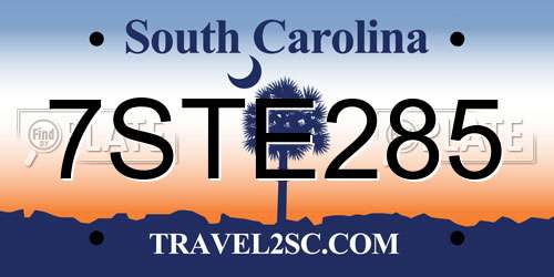 7STE285 South Carolina License Plate