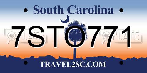 7STO771 South Carolina License Plate