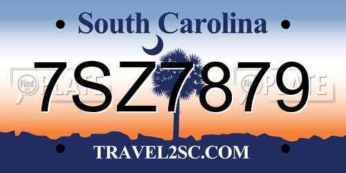 7SZ7879 South Carolina License Plate