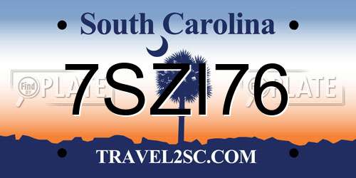 7SZI76 South Carolina License Plate