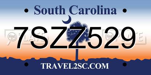 7SZZ529 South Carolina License Plate