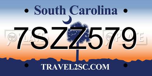 7SZZ579 South Carolina License Plate