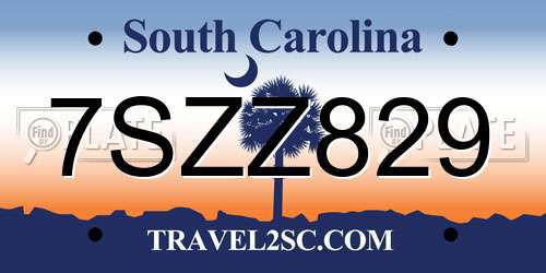 7SZZ829 South Carolina License Plate