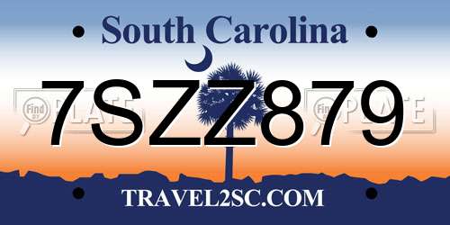 7SZZ879 South Carolina License Plate