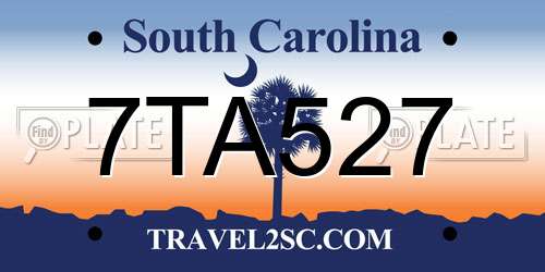7TA527 South Carolina License Plate