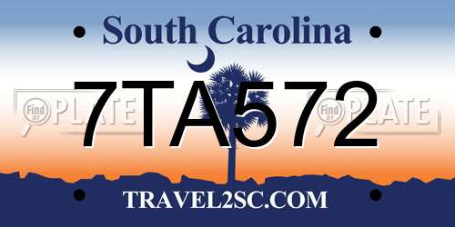7TA572 South Carolina License Plate