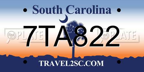 7TA822 South Carolina License Plate