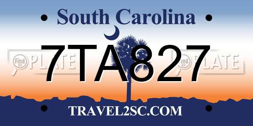 7TA827 South Carolina License Plate
