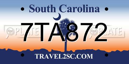 7TA872 South Carolina License Plate