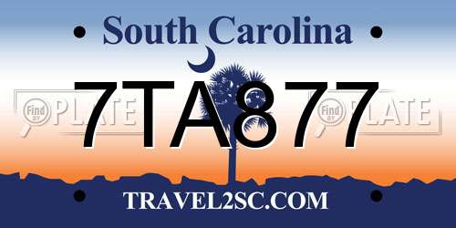 7TA877 South Carolina License Plate