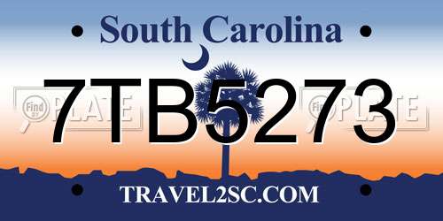 7TB5273 South Carolina License Plate