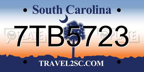 7TB5723 South Carolina License Plate