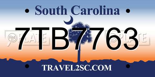 7TB7763 South Carolina License Plate