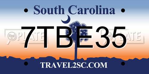 7TBE35 South Carolina License Plate