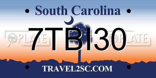 7TBI30 South Carolina License Plate
