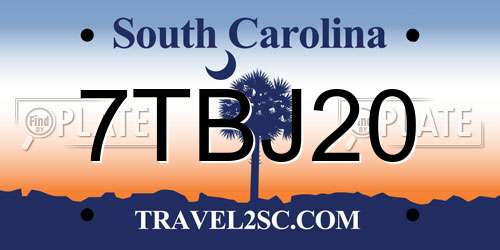 7TBJ20 South Carolina License Plate