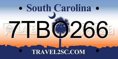 7TBO266 South Carolina License Plate