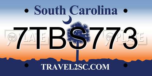 7TBS773 South Carolina License Plate